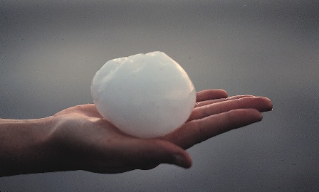 hailstone in hand