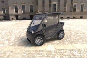 Black solar powered car