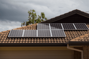 solar panels on tile roof