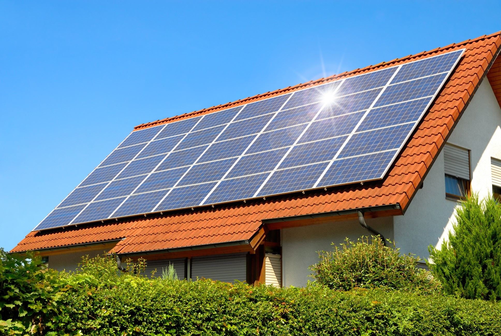 Solar Panels Installed Brick Roof