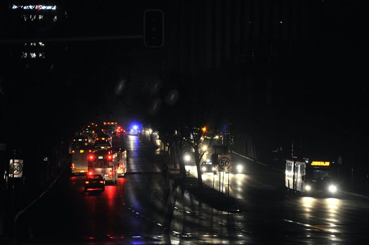 road with cars at night