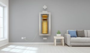 living room with battery on wall
