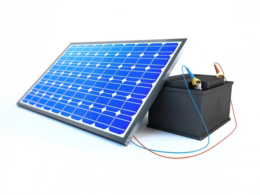 battery with solar panel