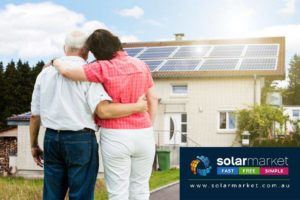 retired couple admiring solar