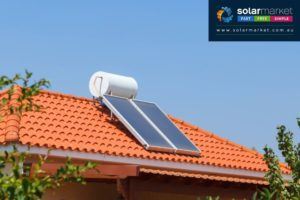 solar hot water system on roof