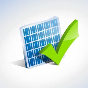 solar panel with green tick