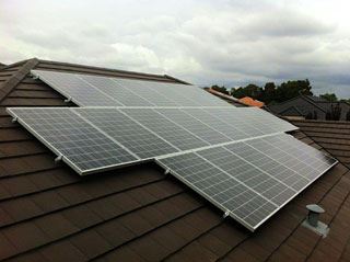 Solar panels on roof