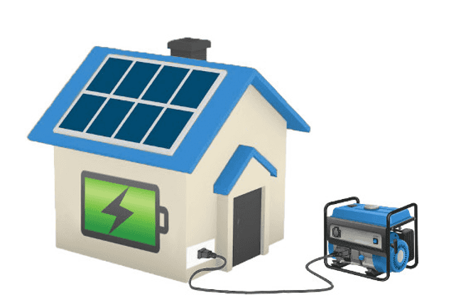 House connected to solar